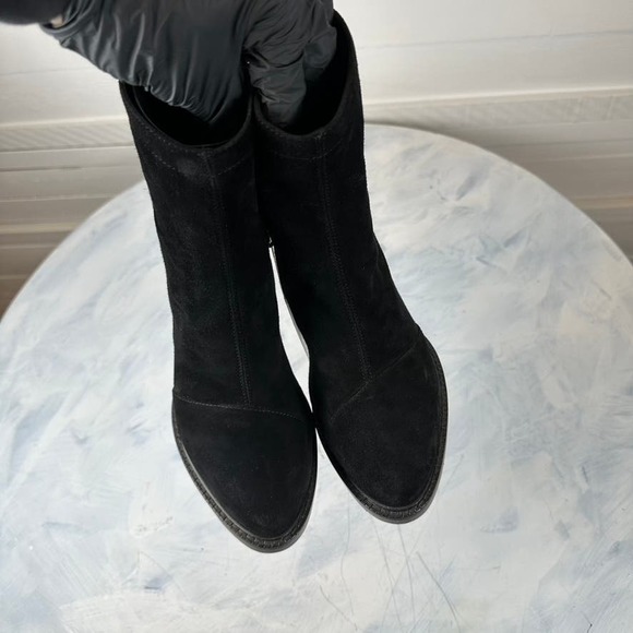 Suede Leather Boots/Heels Black Ann Demeulemeester - Picture 6 of 10